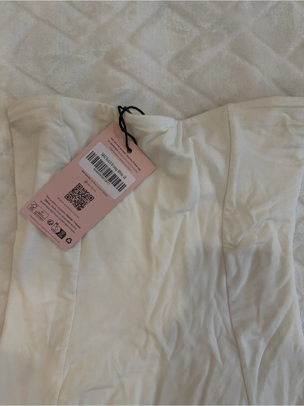 OH POLLY NWT WHITE STRAPLESS STRECHY MINI DRESS IN TALL - Picture 10 of 13